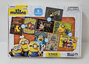 Minions 8 Pack Jigsaw Puzzles Box Set 4 Skill Levels *Complete* Pre-Owned - Picture 1 of 16