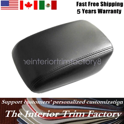 Compatível com 2012-2017 2018 Ford Focus apoio de braço de couro console central tampa preta - Imagem 1 de 4