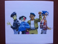3.GORILLAZ GLOSSY STICKERS.2D-MURDOC-RUSSEL-NOODLE RARE MINT NEW 4" X 4 1/2"   