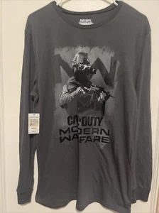 Call Of Duty Modern Warfare Gray Long sleeve Crewneck Graphic Tee Medium. - Picture 1 of 5