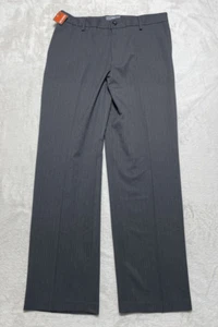Dockers Pants Mens Size 34x32 Gray Pinstripe Flat Front Advantage 365 Khaki - Picture 1 of 14