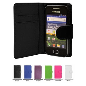 new WALLET Leather Case Phone Cover for Samsung Galaxy Ace GT-S5830/GT-S5830i UK - Picture 1 of 45