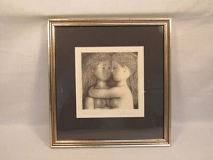 ANTONIO BUENO Pencil Hand Signed HC Print 10.75"x11.25" Framed NYC - Picture 1 of 6