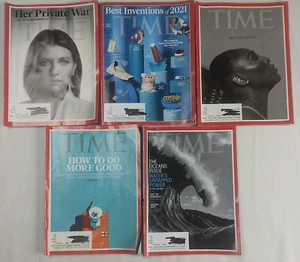 Lot of 5 Time Magazines 2021-2022 Public Interest News Politics Celebrities - Foto 1 di 3