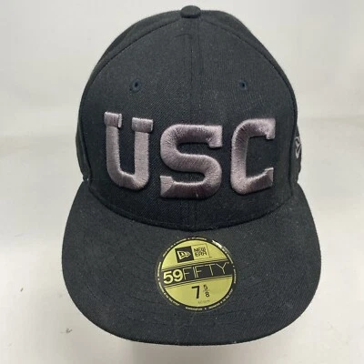 New Era USC TROJANS 59Fifty 5950 Black Fitted Hat Cap Size 7 5/8 - Image 1 of 4