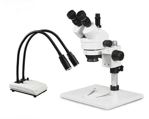Microscopio estéreo trinocular zoom focal simulador Vision 7X-45X con luz LED doble - Imagen 1 de 4