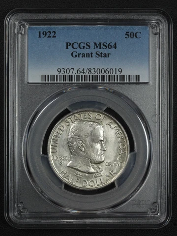 1922 with Star Grant Commemorative Silver Half Dollar PCGS MS 64 (BLAST WHITE) Cover