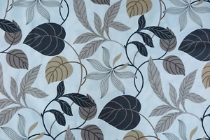 SANDERSON CURTAIN FABRIC DESIGN "Folia" 3.1 METRES BLACK & NEUTRAL (310 CM) - Picture 1 of 6