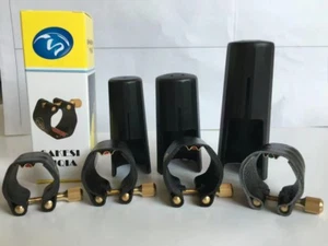 Sujetador de ligadura de cuero para saxofón soprano tenor alto boquilla de ebonita - Imagen 1 de 7