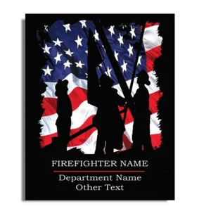 Arte de pared de aluminio Thin Red Line personalizado bombero bandera americana 16x20 - Imagen 1 de 4