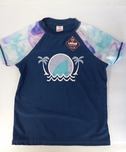 Laguna Girls' Palm Leaves short-Sleeve Swim Tee Small 7/8 New WT - Picture 1 of 2