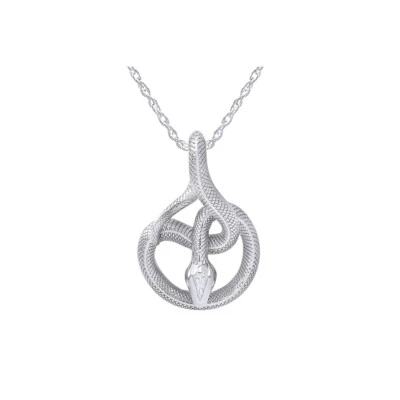 Животное змея слайд подвеска 18» ожерелье для женщин 14K белое золото покрытием серебра - Изображение 1 из 4