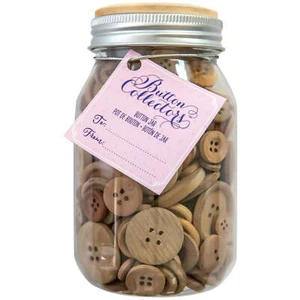 Button Collector's Multicolor Wood Assorted Mix Button Jar, 61/2 Ounces - Picture 1 of 9