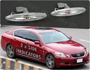 FOR LEXUS GS 300 2005-2007 PAIR FRONT WING SIDE INDICATORS TURN LIGHT LAMP CLEAR - Picture 1 of 6