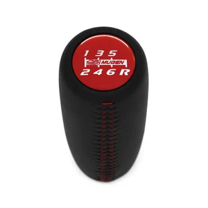 MUGEN TYPE-S CIVIC Si S2000 ACURA RSX WEIGHTED RED STITCH SHIFT KNOB 6 SPEED - Picture 1 of 6