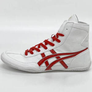 asics Boxing Wrestling Shoes White Red Line Silver EX-EO (successor to TWR900)