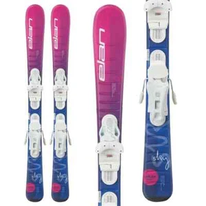 NEW Elan junior girl's skis ELAN SKY UFlex 110cm + size adjustable bindings - Picture 1 of 5