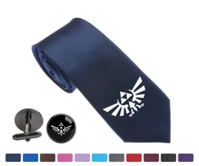 Zelda Force Men Woven Skinny Groom 2.5" Party Tie Necktie Cufflink Cuff Link - Image 1 of 3