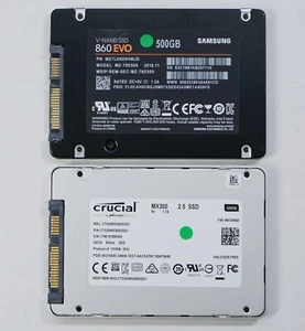 Lot of 2 Misc. 500GB - 525GB 2.5" SATA III Laptop SSD (Samsung & Crucial) - Picture 1 of 5