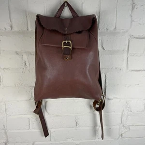 Anna Pugh Soft Leather Folding Bag Rucksack Pearl Liquor Brown Medium Buckle - Picture 1 of 6