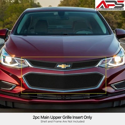 Inserto de rejilla de malla negra de acero inoxidable superior principal para Chevy Cruze 2016-2018 Foto 1 de 4
