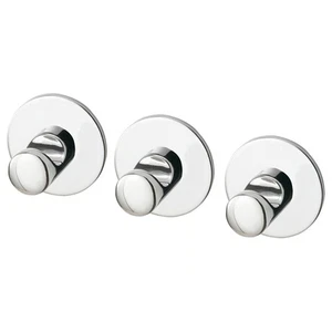 Ikea Skoghall chrome self adhesive hooks 3 pack NEW 003.792.47 - Picture 1 of 6