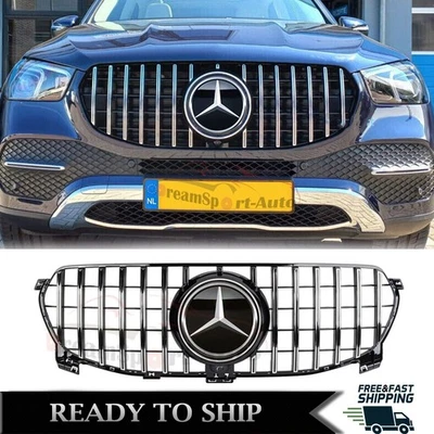 Parrilla GT cromada para Mercedes Benz W167 GLE350 GLE450 2020 2021 2022 parrilla delantera Foto 1 de 4