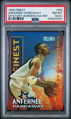 1995 TOPPS FINEST MYSTERY BORDERLESS REFRACTOR #M3 ANFERNEE HARDAWAY PSA 8 OC - Image 1 of 2