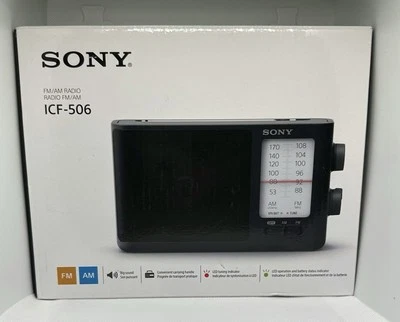 Sony FM/AM Radio Model ICF-506 Black - Image 1 of 3