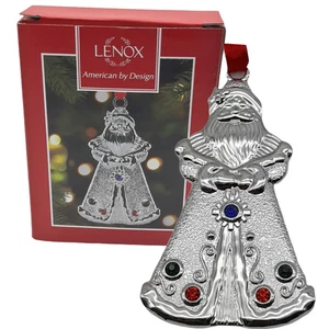 Lenox Santa Christmas Ornament Seasonal Gems With Rhinestones EUC In Box Holiday - Picture 1 of 8