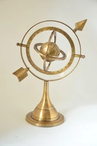 Nautical Brass Armillary Sphere Tabletop Brass Armillary Globe with Sundial - Picture 1 of 7