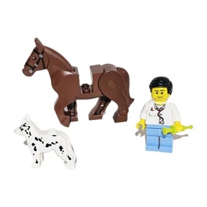 LEGO Veterinarian Minifigure Male Vet Horse Dog Needle Animal Care Figure MOC - Picture 1 of 6