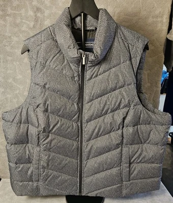 Chaleco acolchado Lands’ End para mujer 2X espiga negro gris 20W 22W Foto 1 de 4