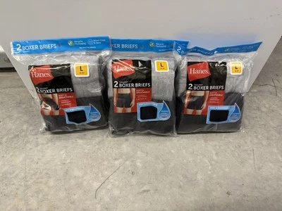 Lote de 3 calzoncillos boxer grandes Hanes absorbentes sin etiquetas para hombre paquete de 2 36-38 Foto 1 de 4
