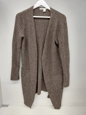 Suéter cárdigan plumero delantero Max Studio marrón talla M para mujer Foto 1 de 4
