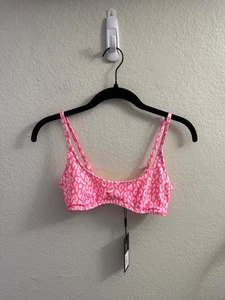 NWT TRIANGL Leopard Pink Bikini Top S Swim Summer Vacation Tropical - Picture 1 of 5