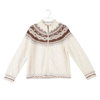 Suéter Islandés Cremallera Completa Isla Justa Crema Talla L Lana de Cordero De Colección Cottagecore Foto 1 de 4