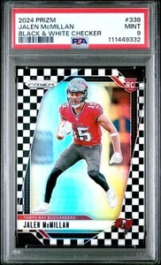 2024 Panini Prizm - Rookies Jalen McMillan #338 Black & White Checker MINT PSA 9 - Picture 1 of 2