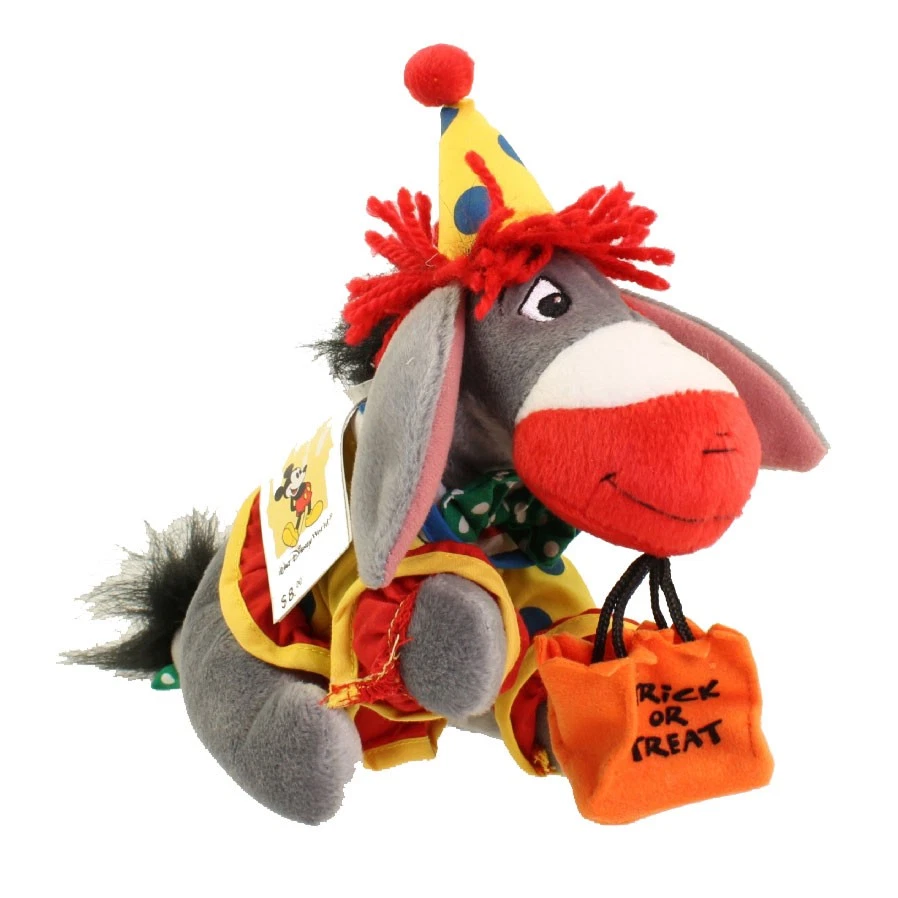 Disney Bean Bag Peluche - PAYASO EEYORE (Winnie the Pooh) (9 pulgadas) - Casi Nuevo/Como Nuevo Foto 1 de 1