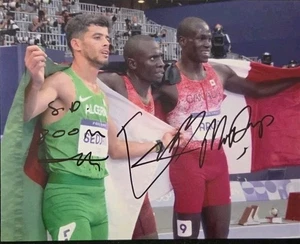 Emmanuel Wanyonyi Marco Arop Sedjati Djamel Paris Olympics Triple Signed Photo - Picture 1 of 5