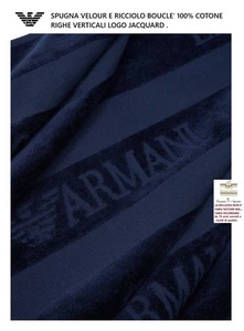 Armani telo spugna 100% cotone  cm. 170 x 100 mare piscina bagno sauna barca ecc - Picture 1 of 9