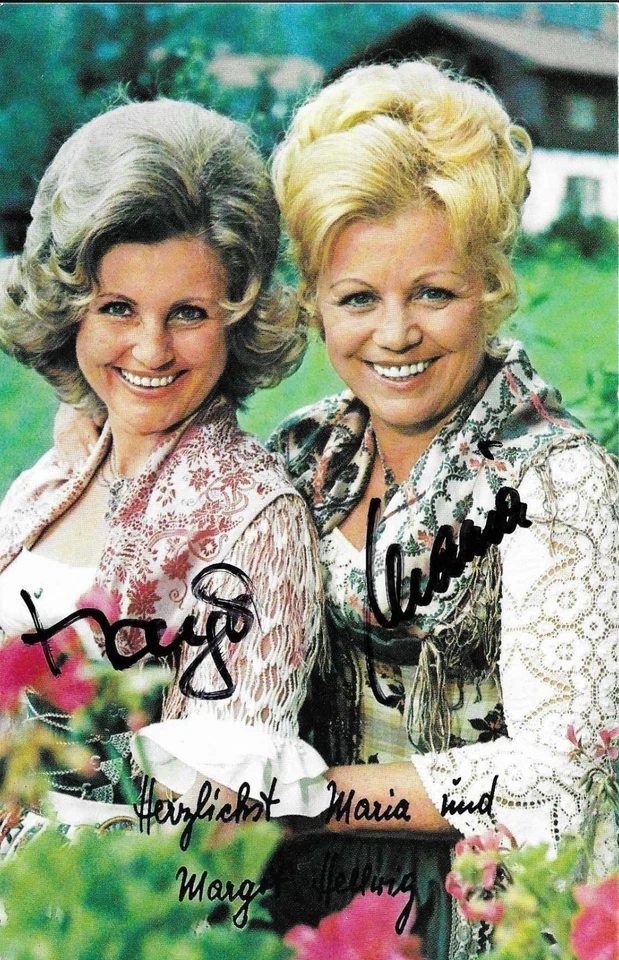 ⭐ Maria & Margot Hellwig – Original Autogrammkarte – doppelt signiert ⭐ - Bild 1 von 1