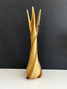 Murano Butterscotch Stretched Mid Century Modern Decorative Glass Vase EUC! 18” - Picture 1 of 11