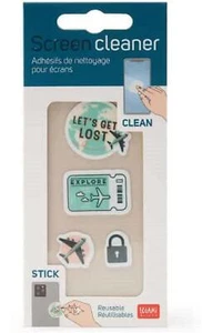 Legami Screen Cleaning Sticker 4 Detachable Reusable Travel Theme Lets Get Lost - Picture 1 of 2