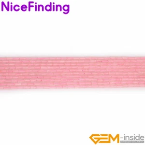 2x4mm Assorted Stone Natural Column Tube Cylinder Spacer Bead Jewelry Making 15" - Picture 1 of 72