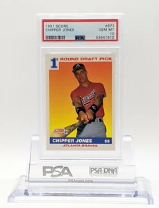 1991 Score Chipper Jones RC PSA 10 Atlanta Braves Hall Of Fame Rookie #671 Gem - Bild 1 von 2