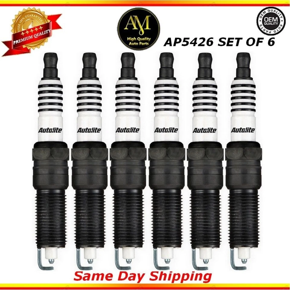 Platinum Spark Plugs AP5426 Set of 6 For 01/11 Jeep Chrysler Dodge 3.3L 3.8L - Image 1 of 1
