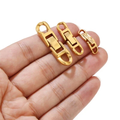 4pcs Stainless Steel Buckle Clasp Necklace Bracelet Jewelry Chain DIY Connectors - Image 1 of 4