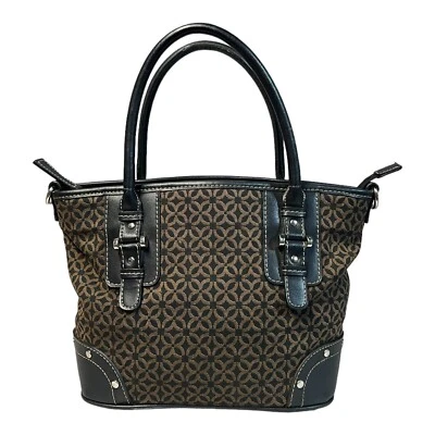 Relic By Fossil Purse Canvas Handbag Classic Shoulder Bag Brown 3 Compartment - Image 1 of 4