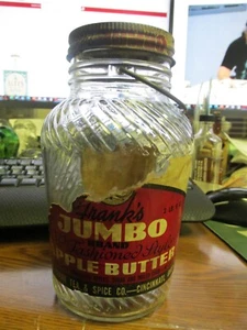 Jumbo Apfelbutter Laterne Form Glas mit Etiketten & Original Apfelbutter Deckel RAR - Bild 1 von 11